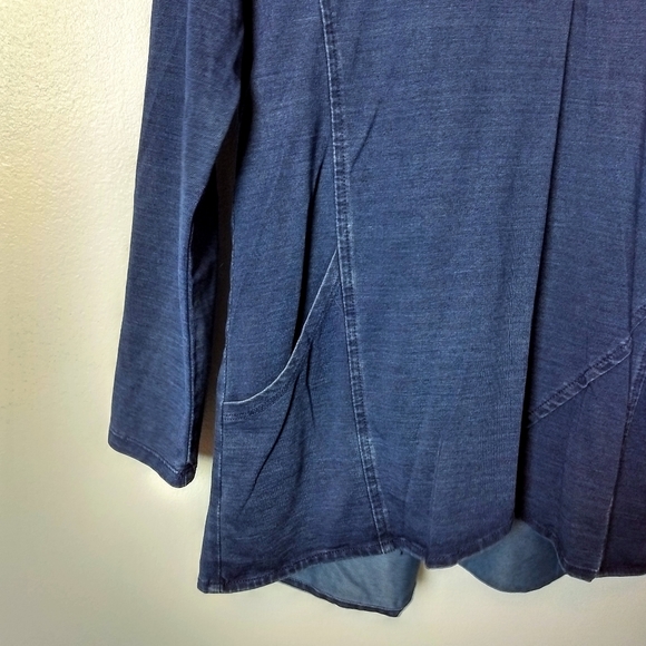 Indigo by J. Jill Denim Tunic-Style Cowlneck Shirt - Picture 5 of 5